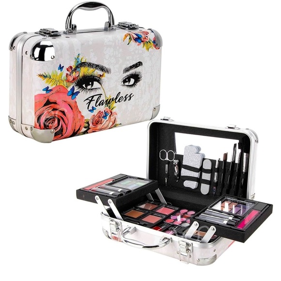 Ver Beauty 6pcs Makeup Gift Set With Extendable Trays and Mirror,Flawless, White - Picture 3 of 5
